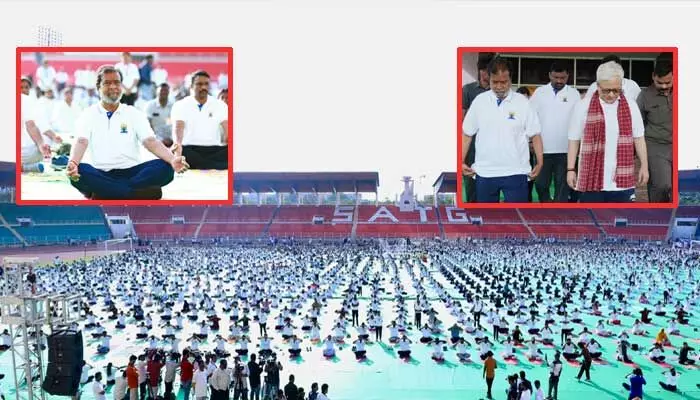 Yoga Day Celebrations : హైదరాబాద్ లో ఘనంగా అంతర్జాతీయ యోగా దినోత్సవం