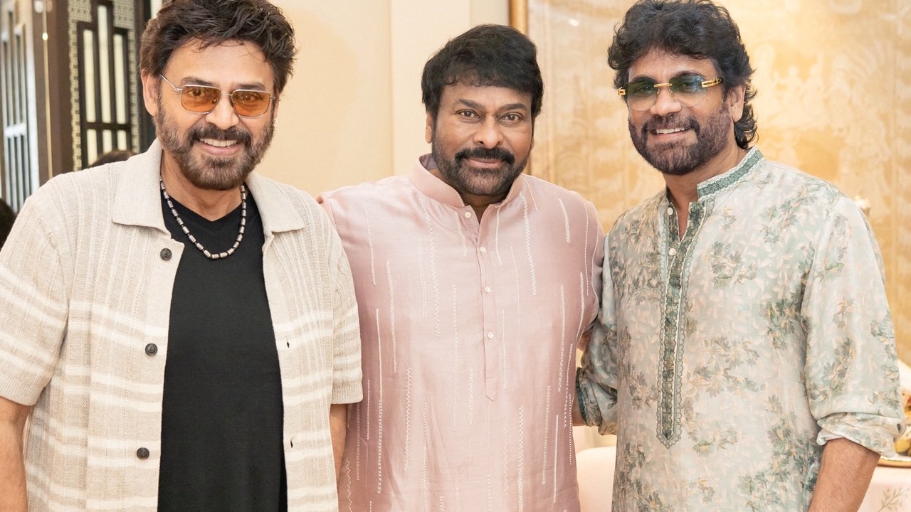 movie news Deepavali Party : చిరు ఇంట్లో నాగ్, వెంక‌టేశ్.. దీపావ‌ళి పార్టీ