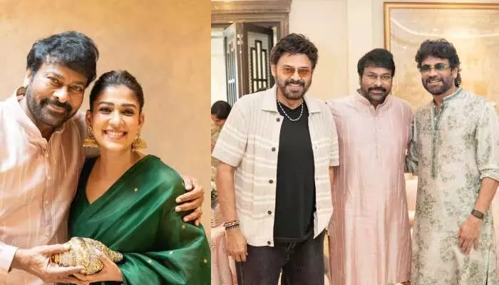 movie news Deepavali Party : చిరు ఇంట్లో నాగ్, వెంక‌టేశ్.. దీపావ‌ళి పార్టీ