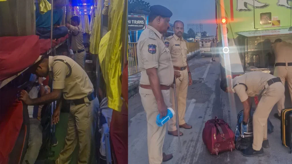 telugu news Hyderabad : వోల్వో బస్సులో పోలీసుల తనిఖీలు ఎందుకంటే ?