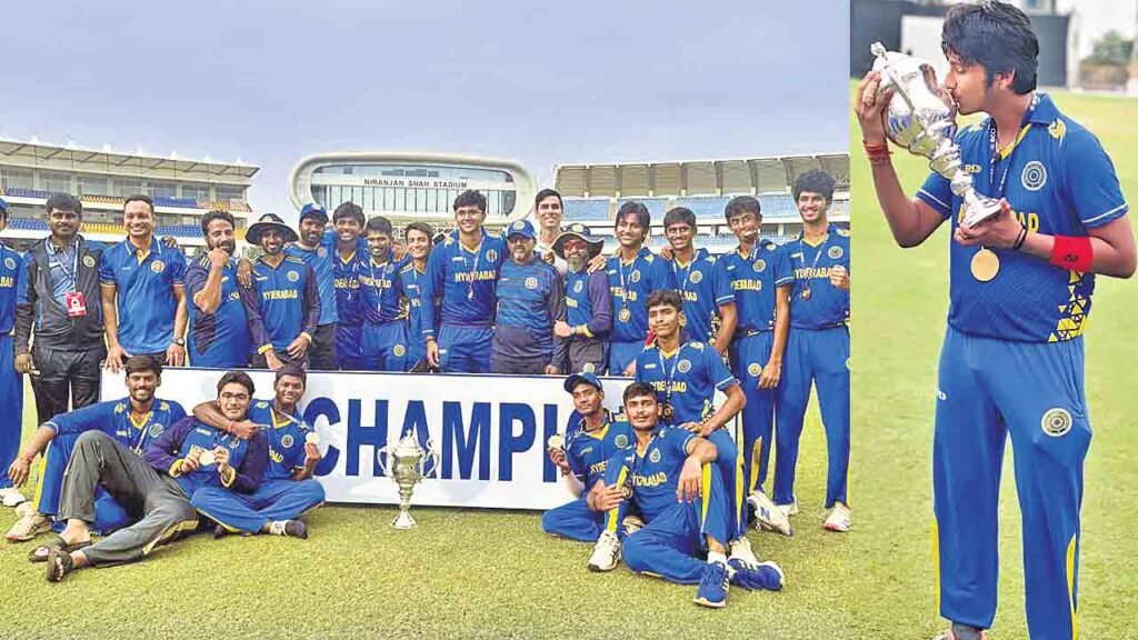 latest sports news Hyderabad : విను మన్కడ్‌ ట్రోఫీ విజేతగా చరిత్ర సృష్టించిన యువ కుర్రాళ్లు