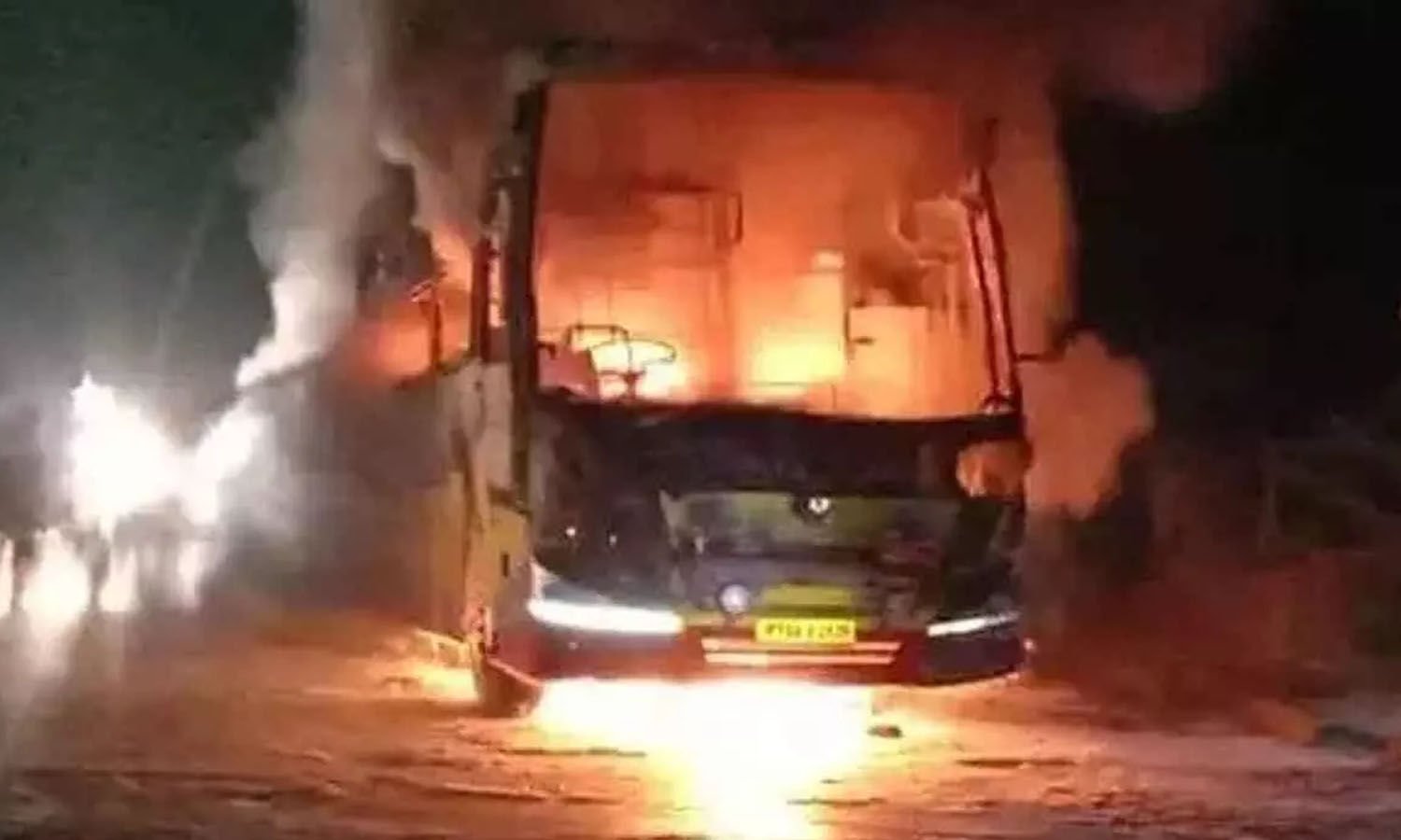 latest telugu news Bus Fire Accident